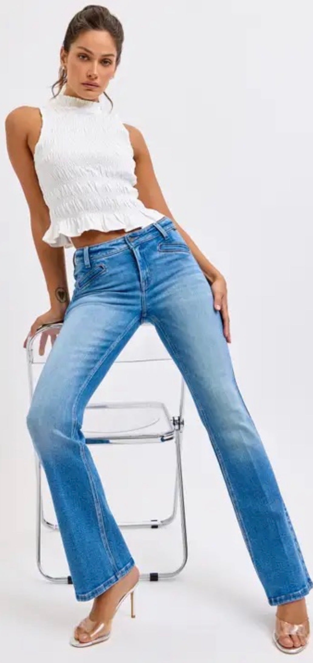 Cello Mid Rise Bootcut With Welt Pockets