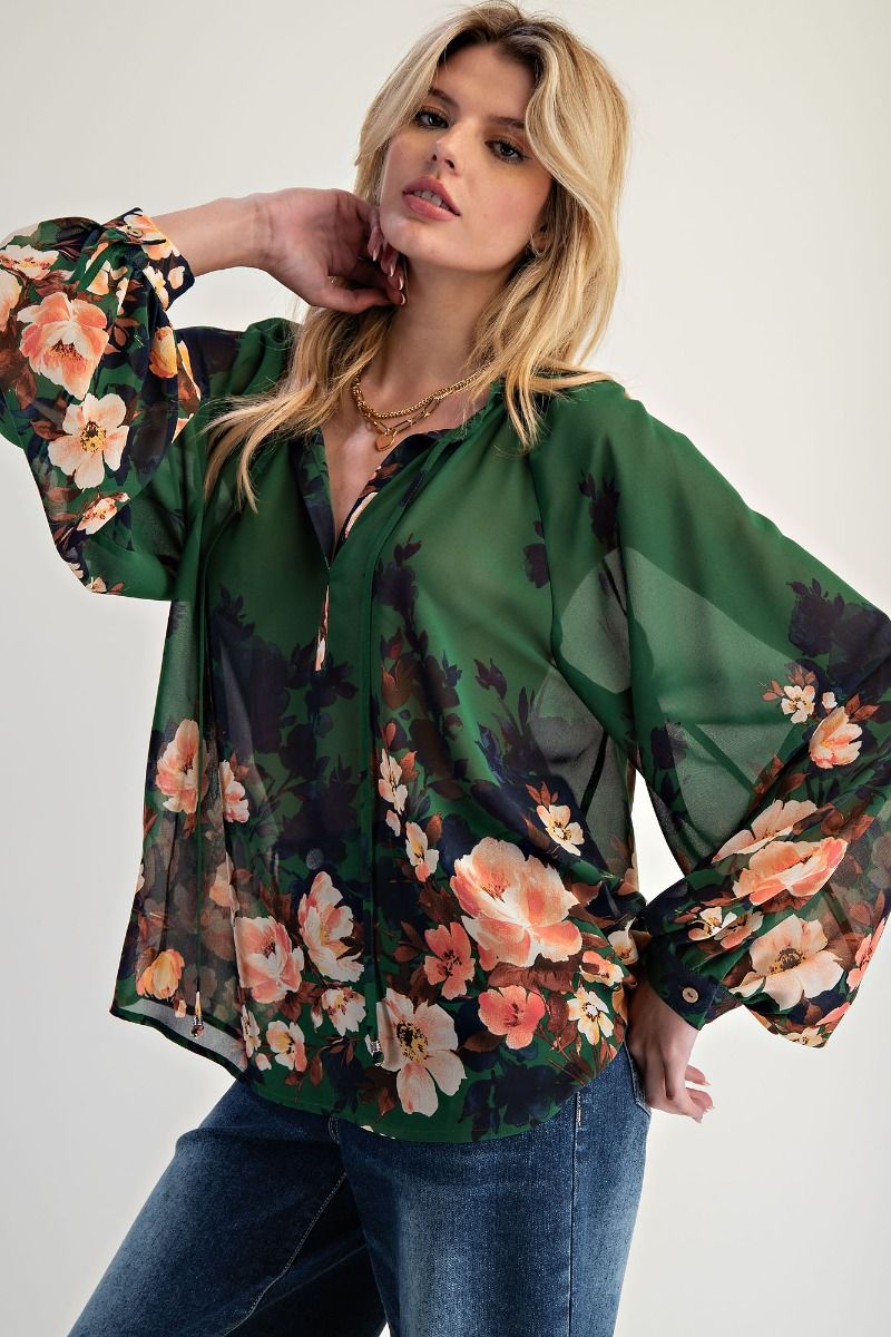 CHIFFON SHEER BLOUSE