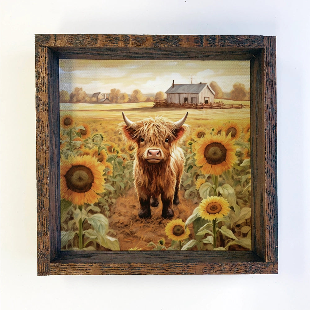 Baby Highland Cow-Sunflower Farm