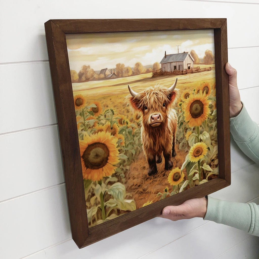 Baby Highland Cow-Sunflower Farm